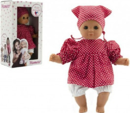 Hamiro /bábätko 30 cm látkové tělo šaty červené+ bílý puntík + šátek