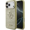 Guess Fixed Glitter Big 4G Metal Frame zadný kryt pre iPhone 17 Pro Max gold