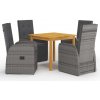 5-dielna záhradná jedálenská súprava sivá 5-dielna záhradná jedálenská súprava sivá