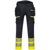 Portwest DX445 DX4 Hi Vis Reflexné nohavice čierna žltá čierna