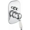 Sapho Sapho, KIRKÉ WHITE podomietková sprchová batéria, 2 výstupy, biela páčka, chrómová, KI42BC Sapho Sapho, KIRKÉ WHITE podomietková sprchová batéria, 2 výstupy, biela páčka, chrómová, KI42BC