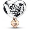 Prívesok PANDORA Pozlátený Srdce Love You a Best Friend 782243C00 Prívesok PANDORA Pozlátený Srdce Love You a Best Friend 782243C00