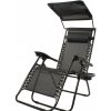 Skladacie plážové kreslo Zero Gravity so strieškou čierne Skladacie plážové kreslo Zero Gravity so strieškou čierne