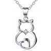 Olivie Strieborný náhrdelník mačka so srdiečkom 5101