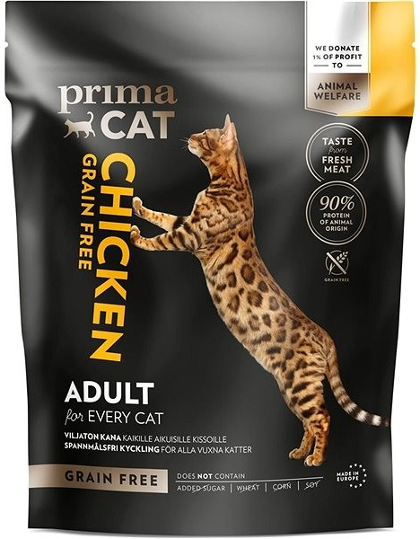 PrimaCat Kurča, bez obilovín, pre dospelé mačky 400 g