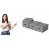 Esselte Home veľkosť M 26,5 x 20,5 x 36,5 cm, sivá – sada 3 ks