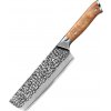 IZMAEL Damaškový kuchynský nôž Zayoku Nakiri/Hnedá 17 cm
