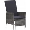 Záhradná stolička VidaXL umelý ratan sivá Záhradná stolička VidaXL umelý ratan sivá