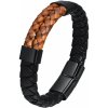 Pánsky kožený prepletaný náramok Two Tone Čierny 21cm Pánsky kožený prepletaný náramok Two Tone Čierny 21cm