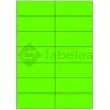 Labelea Samolepiace etikety 105x42,4 mm signálne farebné papierové, na hárku A4, pre laserovú tlač, Farba etikiet Signálna zelená, Počet hárkov v balení 100 EPY105042SG014S Labelea Samolepiace etikety 105x42,4 mm signálne farebné papierové, na hárku A4, pre laserovú tlač, Farba etikiet Signálna zelená, Počet hárkov v balení 100 EPY105042SG014S