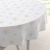 Biante Teflónový okrúhly obrus TF-119 Vianočné béžové vločky na bielom Ø 60 cm Biante Teflónový okrúhly obrus TF-119 Vianočné béžové vločky na bielom Ø 60 cm