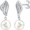 Silvego Strieborné náušnice s bielou prírodnou perlou FW12574W Silvego Strieborné náušnice s bielou prírodnou perlou FW12574W