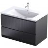 Oristo Brylant skrinka 79.6x45.5x50 cm závesná kúpeľňová skrinka pod umývadlo čierna OR36-SD2S-80-8R Oristo Brylant skrinka 79.6x45.5x50 cm závesná kúpeľňová skrinka pod umývadlo čierna OR36-SD2S-80-8R