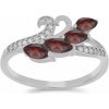 Nefertitis Prsteň strieborný s brúseným granátom a zirkónmi Ag 925 026347 GT - 52 mm (US 6), 3 g Nefertitis Prsteň strieborný s brúseným granátom a zirkónmi Ag 925 026347 GT - 52 mm (US 6), 3 g