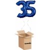 HeliumKing Balónový box Narodeninové číslo 35 modré 86 cm