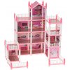 KIK Domček pre bábiky ružový - 4 úrovne s nábytkom