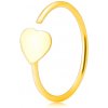 Šperky eshop - Fake piercing v žltom 14K zlate - kontúra krúžku ukončená plochým srdiečkom S1GG176.24 Šperky eshop - Fake piercing v žltom 14K zlate - kontúra krúžku ukončená plochým srdiečkom S1GG176.24