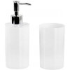 DÁVKOVAČ MYDLA A KELÍMEK, BIELA, PLAST DÁVKOVAČ MYDLA A KELÍMEK, BIELA, PLAST