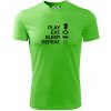 Eat sleep play - šach - Pánske tričko Fantasy športové - M ( Apple Green ) Eat sleep play - šach - Pánske tričko Fantasy športové - M ( Apple Green )