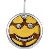 SILVEGO Strieborný jantárový prívesok smajlík Wilson AAJ790PEN1CI