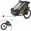 Thule Chariot Cross 2 G3 Single Faded Khaki + bike set + kočíkový set + bežecký set