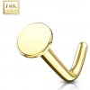 Šperky eshop - Piercing do nosa zo žltého 585 zlata - zahnutý, hladký plochý krúžok S1GG251.49 Šperky eshop - Piercing do nosa zo žltého 585 zlata - zahnutý, hladký plochý krúžok S1GG251.49