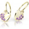 Cutie Jewellery Detské náušnice zo žltého zlata C2160-10-X-1 fialová Cutie Jewellery Detské náušnice zo žltého zlata C2160-10-X-1 fialová