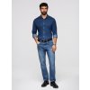 Ombre Men's denim shirt with lyocell and embroidery on chest - dark blue modrá L Ombre 5902228997573 Ombre Men's denim shirt with lyocell and embroidery on chest - dark blue modrá L Ombre 5902228997573