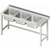 Stůl s tříkomorovým dřezem bez police 1900x600x850 mm | STALGAST, 981126190 inox Stůl s tříkomorovým dřezem bez police 1900x600x850 mm | STALGAST, 981126190 inox