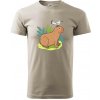 Kapybara a vtáčik - Klasické pánske tričko vyššej gramáže - 3XL ( Ľadovo sivá ) Kapybara a vtáčik - Klasické pánske tričko vyššej gramáže - 3XL ( Ľadovo sivá )