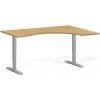 Ergonomický výškovo nastaviteľný stôl, 160x120 cm, 1 motor, L/P, sivá podnož, buk Ergonomický výškovo nastaviteľný stôl, 160x120 cm, 1 motor, L/P, sivá podnož, buk