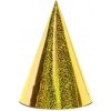 Papierové čiapočky holografické zlaté 6 ks Papierové čiapočky holografické zlaté 6 ks