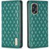 Peňaženkové kožené puzdro Diamond Lattice na Oppo A38 - Zelená Peňaženkové kožené puzdro Diamond Lattice na Oppo A38 - Zelená