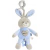 Edukačná hrajúca plyšová hračka s klipom Baby Mix králik modrý Edukačná hrajúca plyšová hračka s klipom Baby Mix králik modrý