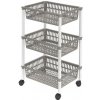 Plastový regál na kolieskach 3 košíky HEIDRUN 40x30x66cm MIX farieb Plastový regál na kolieskach 3 košíky HEIDRUN 40x30x66cm MIX farieb