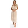 Dámske šaty 549-1 MIRABELLA - Numoco basic Béžová Univerzální Dámske šaty 549-1 MIRABELLA - Numoco basic Béžová Univerzální