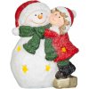 Dekorácia MagicHome Vianoce, dievčatko so snehuliakom, LED, 8x12.5x15.8 cm