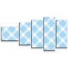Sablio Obraz - 5-dílný Modro-biele štvorce - 100x60 cm Sablio Obraz - 5-dílný Modro-biele štvorce - 100x60 cm