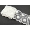 Polyesterová vyšívaná čipka - smotanová - šírka 8 cm Polyesterová vyšívaná čipka - smotanová - šírka 8 cm