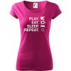 Stolný tenis - eat sleep - Dámske tričko Pure - 2XL ( Fuchsiová ) Stolný tenis - eat sleep - Dámske tričko Pure - 2XL ( Fuchsiová )