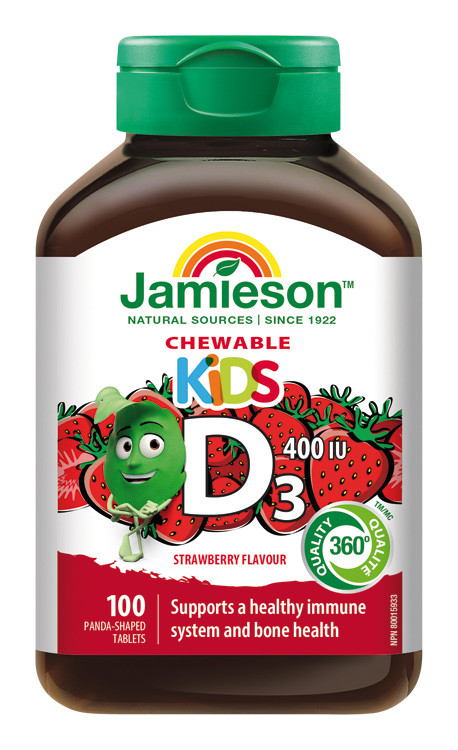 Jamieson Vitamín D3 Kids Jahoda 100 tabliet