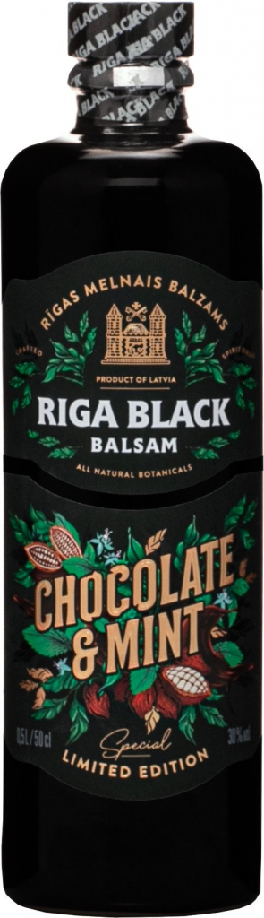 Riga Black Balsam Chocolate & Mint 30% 0,5 l (čistá fľaša)