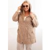 Kesi Dámska mikina Plus Size MY4151 s kapucňou a vreckami Farba: Hnedá, Veľkosť: UNI Kesi Dámska mikina Plus Size MY4151 s kapucňou a vreckami Farba: Hnedá, Veľkosť: UNI