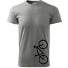 Bicykel na výšku - Klasické pánske tričko vyššej gramáže - 2XL ( Tmavosivý melír ) Bicykel na výšku - Klasické pánske tričko vyššej gramáže - 2XL ( Tmavosivý melír )