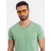 Ombre BASIC men's cotton classic tee with v-neck - green kaki XXL Ombre 5907064502080 Ombre BASIC men's cotton classic tee with v-neck - green kaki XXL Ombre 5907064502080