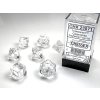 Chessex Sada 7 vícestěnných kostek průhledná Bílá