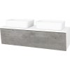 Dreja Umývadlová skrinka INVENCE SZZ 125 (2 umývadlá Joy) - L01 Biela vysoký lesk / D01 Betón Dreja Umývadlová skrinka INVENCE SZZ 125 (2 umývadlá Joy) - L01 Biela vysoký lesk / D01 Betón