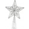 Decoled hviezda na špic stromu strieborná 24 × 36 cm