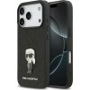 Karl Lagerfeld Fixed Glitter Metal Ikonik zadný kryt pre iPhone 17 Pro Black