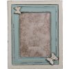 Clayre & Eef Krémovo-tyrkysový fotorámček s motýľom - 21*2*26 cm / 13*18 cm - Clayre & Eef Clayre & Eef Krémovo-tyrkysový fotorámček s motýľom - 21*2*26 cm / 13*18 cm - Clayre & Eef